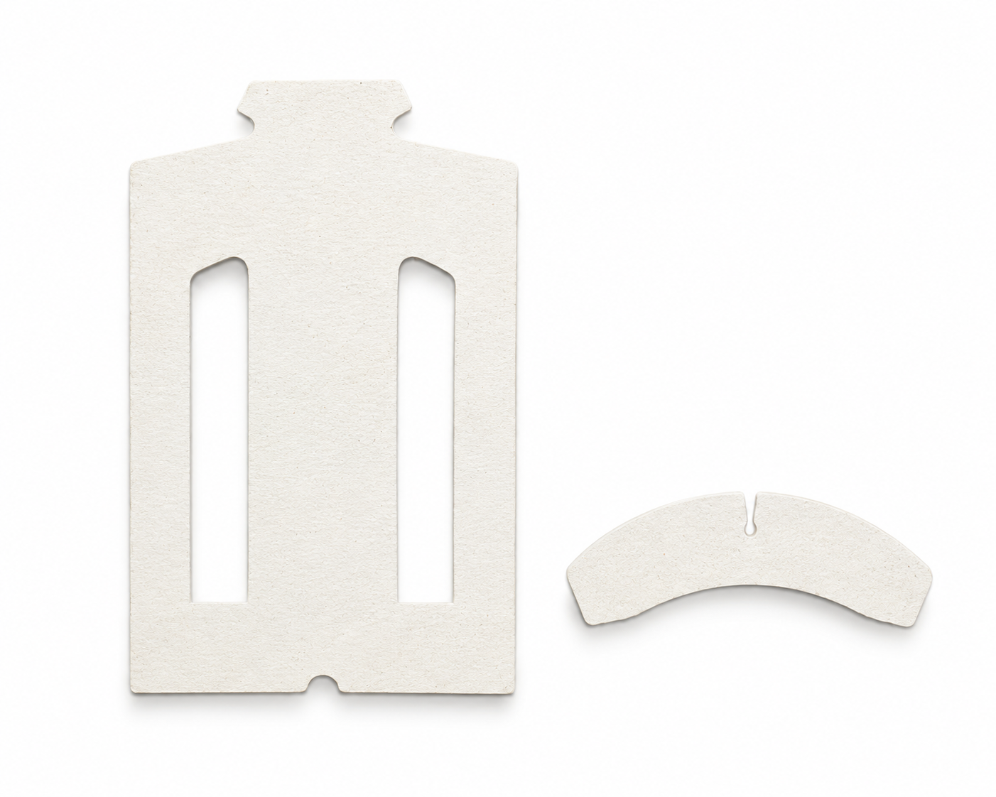 Garment trims and structural inserts in recycled cotton board