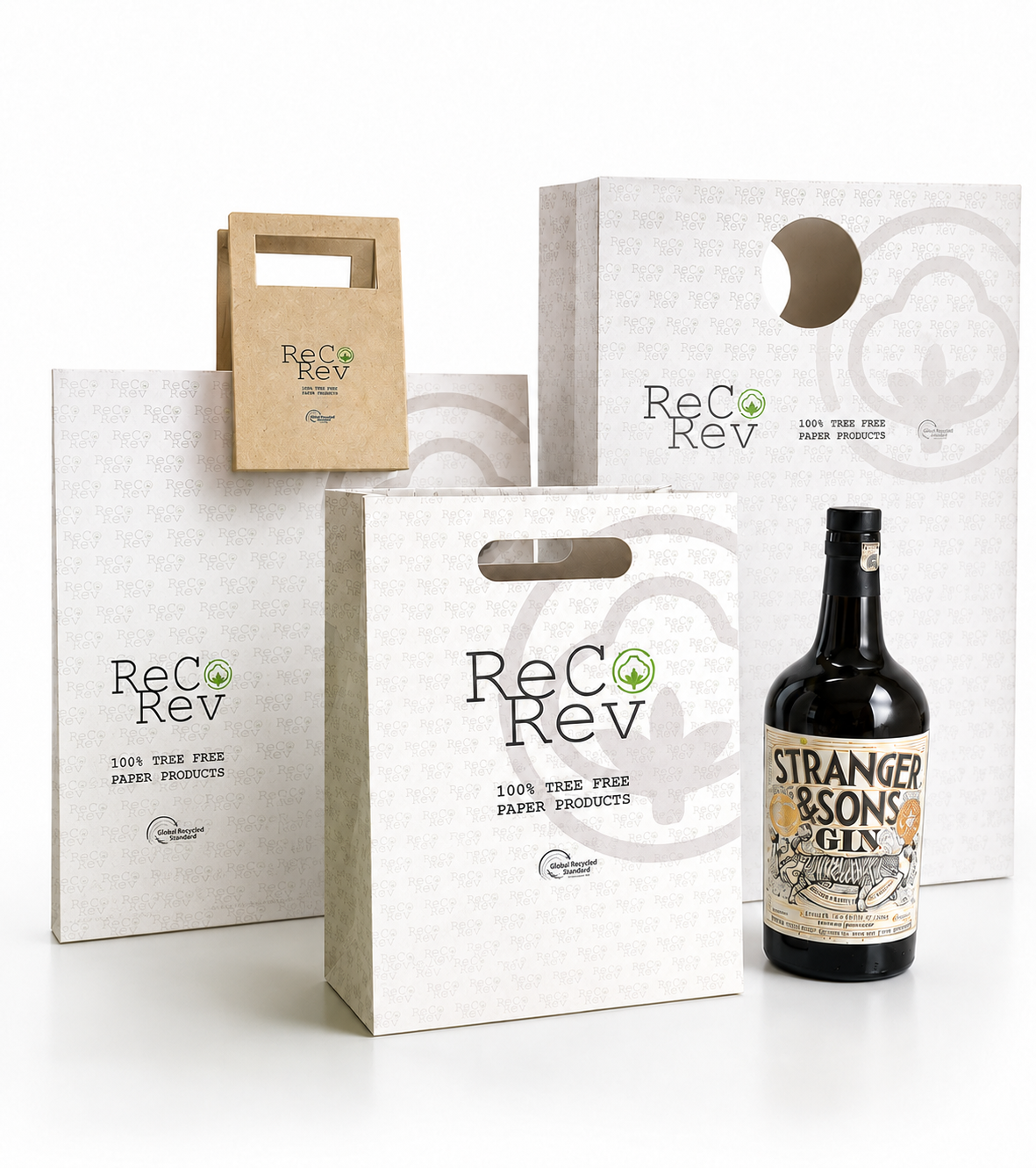 Branded carry bags in recycled cotton paper